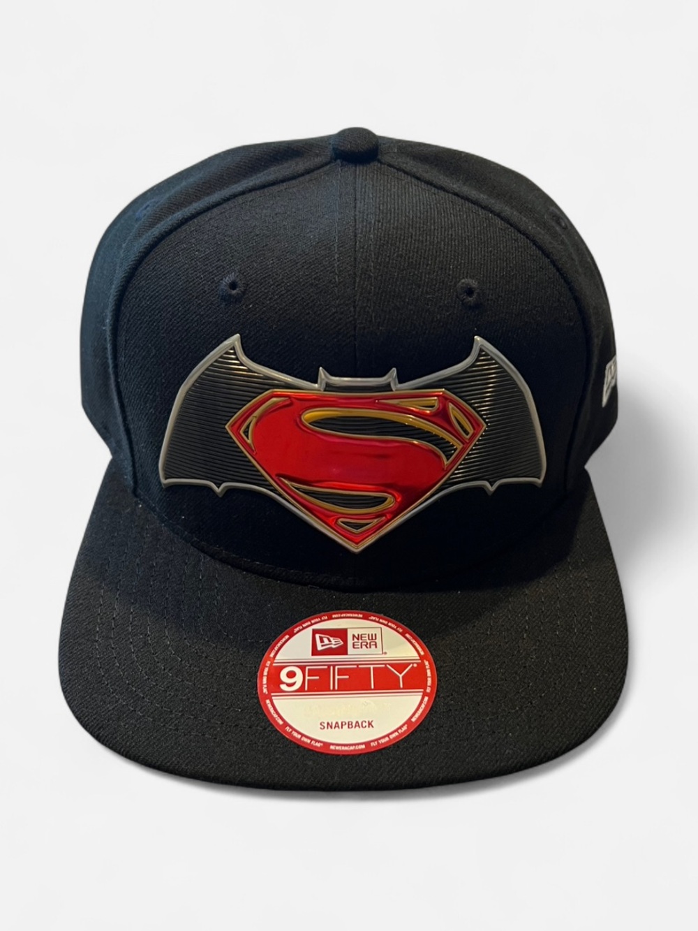 NWT New Era Superman/Batman Title Chrome Snapback Hat